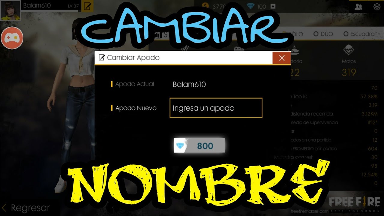 como cambiar el nombre de tu cuenta de free fire facilmente