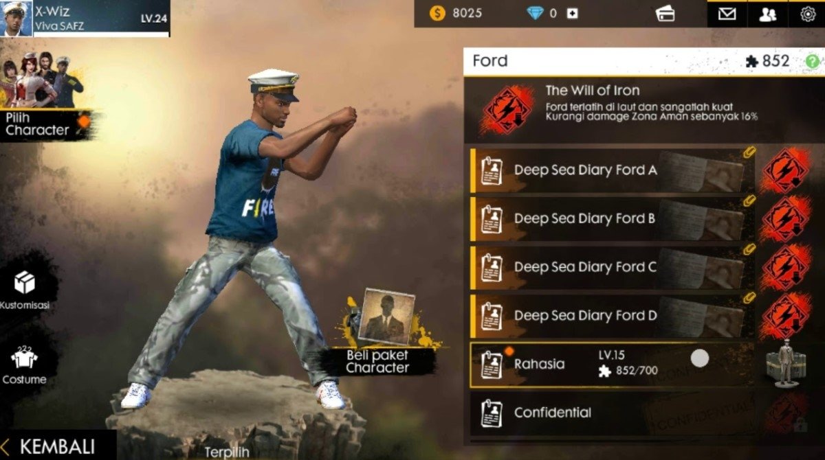 diamante demuestra su habilidad como jugador destacado en free fire