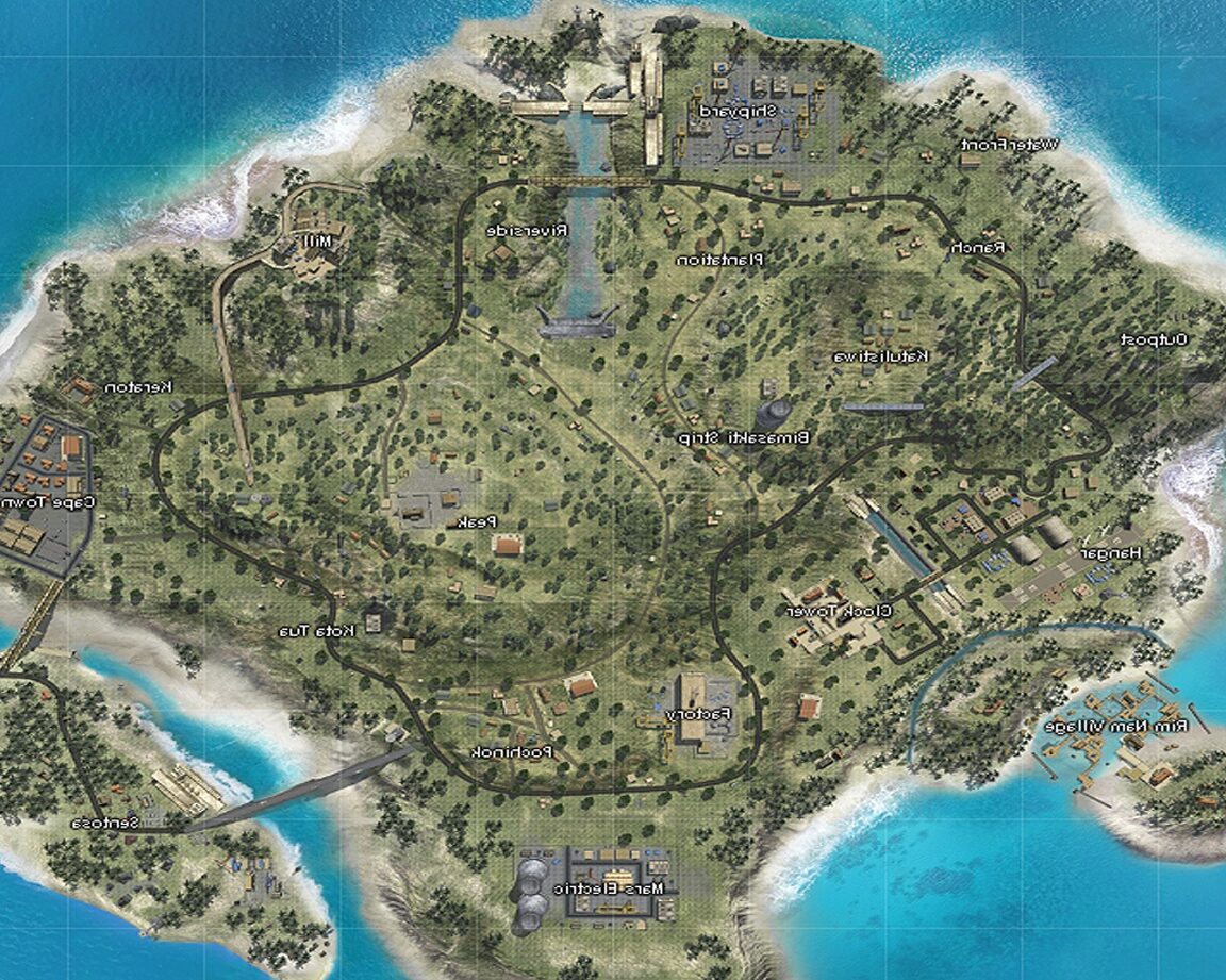 explora el mapa oficial de free fire bermuda con nombres detallados