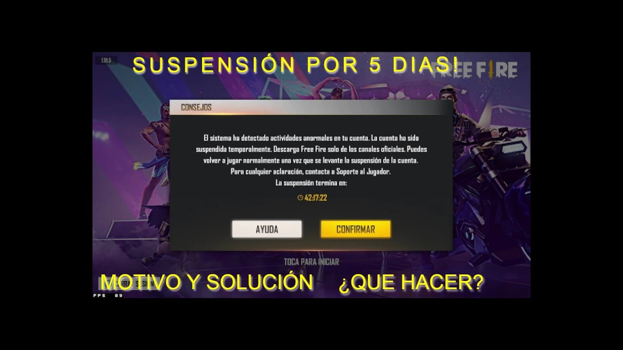 mi cuenta de free fire ha sido suspendida que puedo hacer