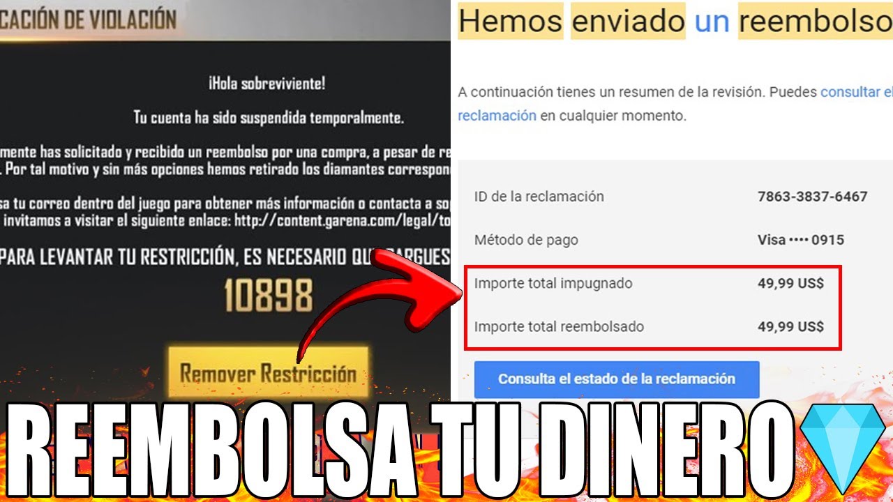 no pierdas tu cuenta en free fire por el baneo por reembolso