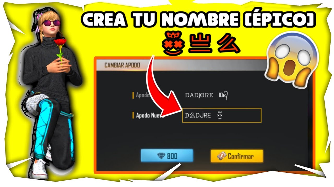 personaliza tu nombre en free fire con letras y signos exclusivos