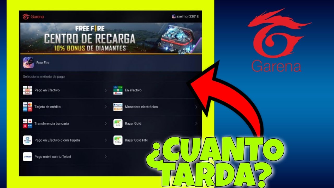 tiempo de pagos en pagostore en free fire